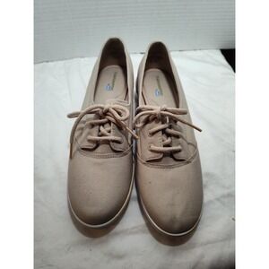 Grasshopper By Keds Sneakers Walking Shoes Womens Size 8.5 M Beige Canvas LaceUp